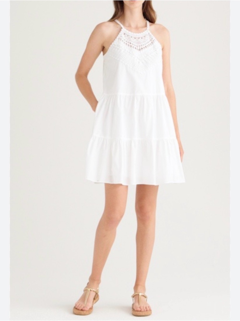 Lilly Pulitzer Britt cotton halter dress White